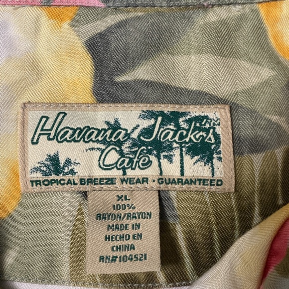 Havana Jacks Cafe Tropical Cropped Collared Shirt XL - Picture 5 of 6